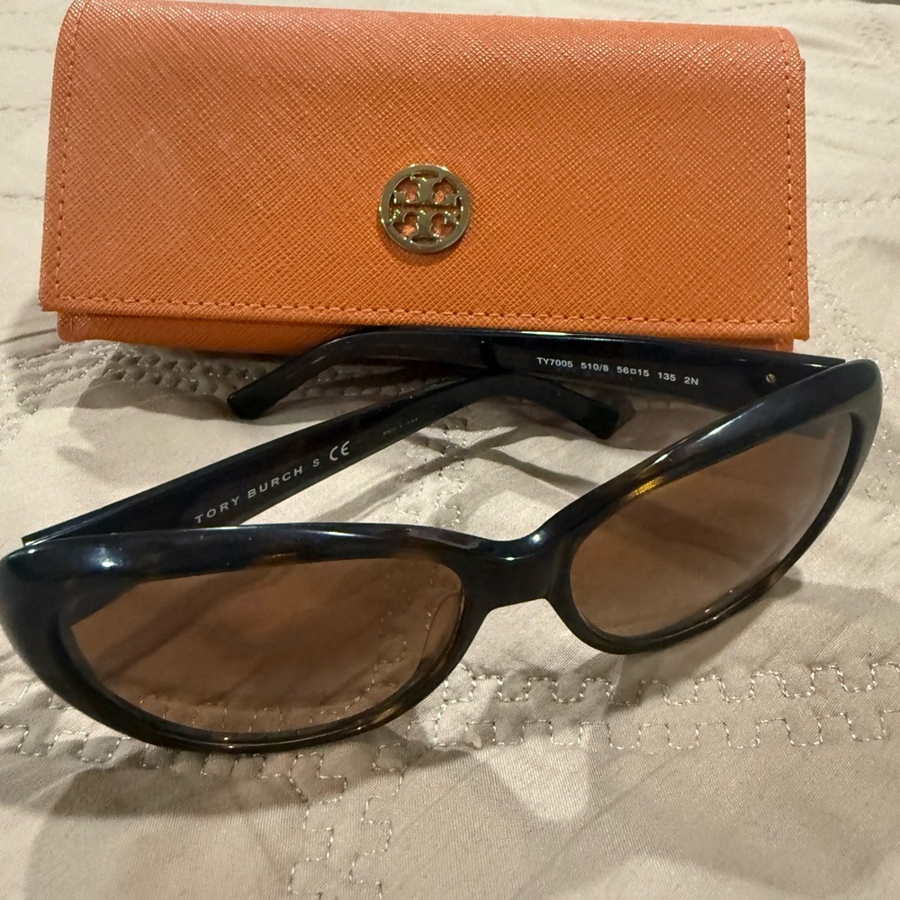 Tory Burch Orange Brown Sunglasses with Stylish Case